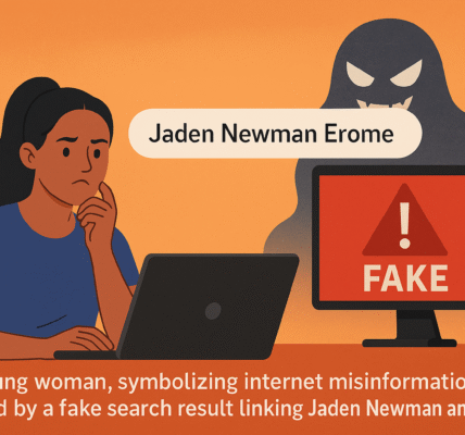 A young woman concerned about a fake online search linking Jaden Newman to Erome