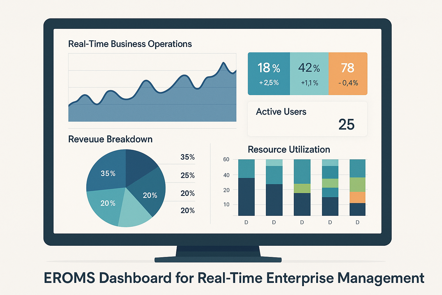 EROMS dashboard for real-time enterprise management.